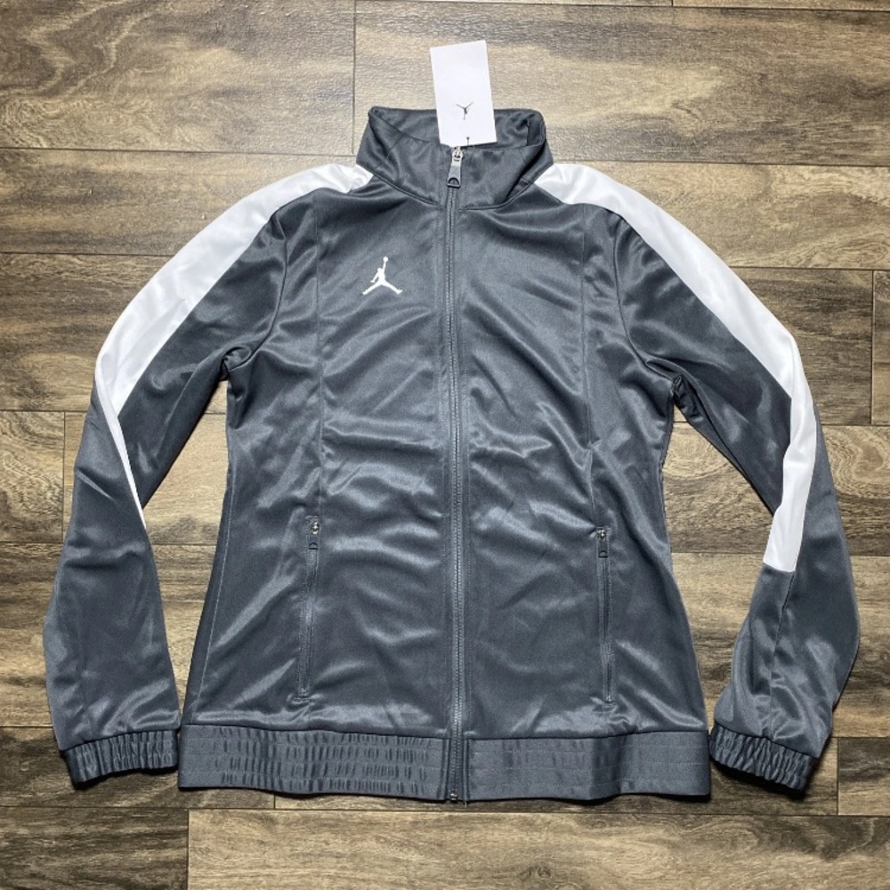 Nike Air Jordan Jumpman Full Zip Basketball Jacket Women's Size Small Gray White